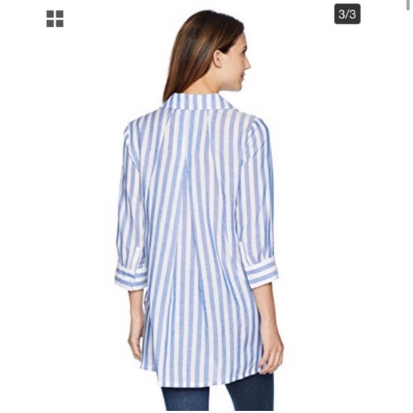 Foxcroft NYC Blue Striped Button Down 18W - Picture 2 of 10
